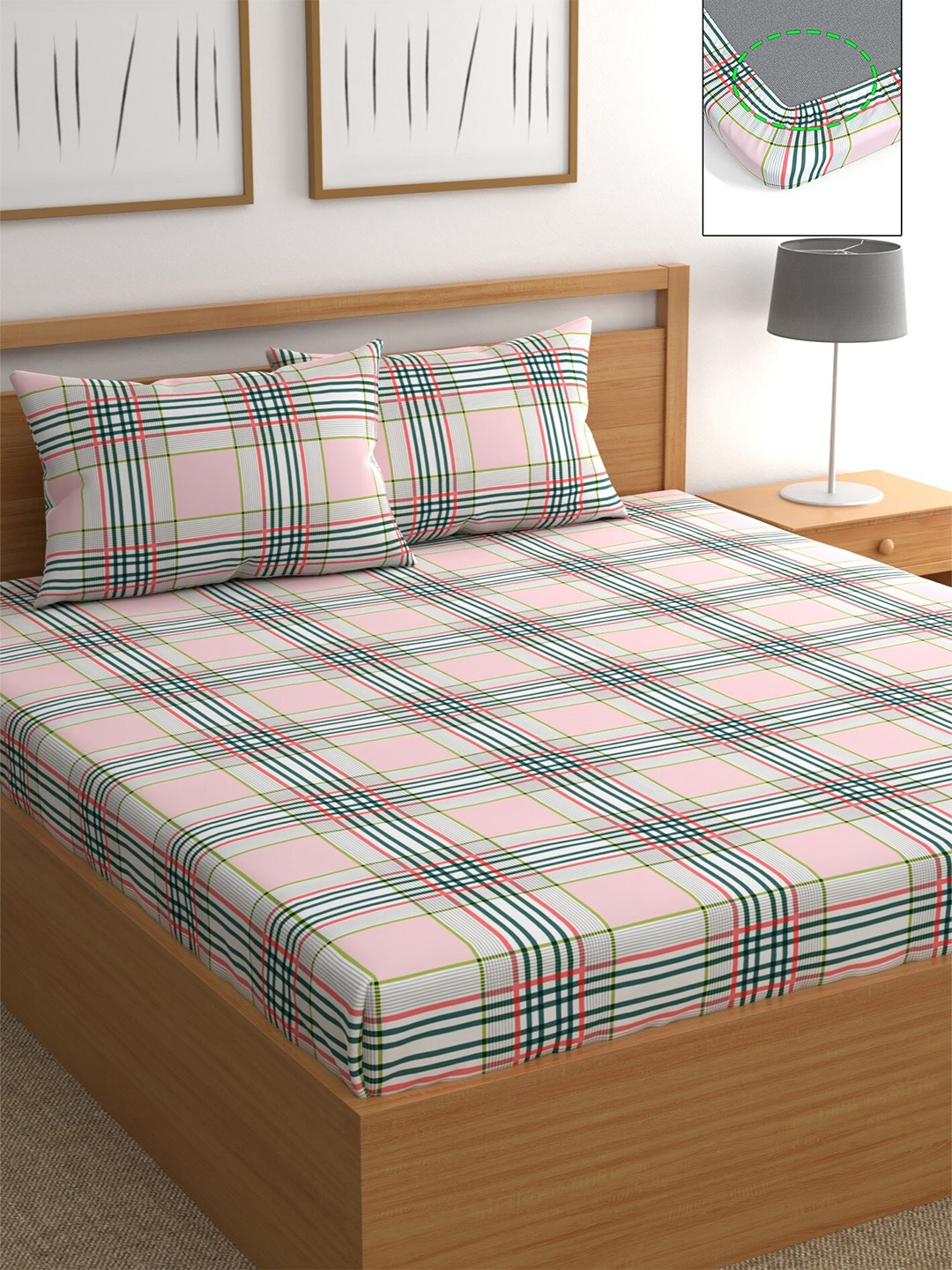 CHHAVI INDIA Peach-Coloured & White Striped 210 TC Queen Bedsheet with 2 Pillow Covers
CHHAVI INDIA Peach-Coloured & White Striped 210 TC Queen Bedsheet with 2 Pillow Covers