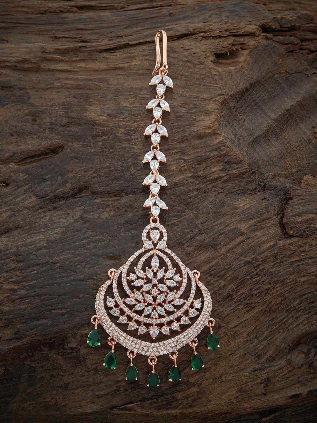 Kushal's Fashion Jewellery Women Rose Gold-Plated Stone Studded & Beaded Maang Tikka
Kushal's Fashion Jewellery Women Rose Gold-Plated Stone Studded & Beaded Maang Tikka