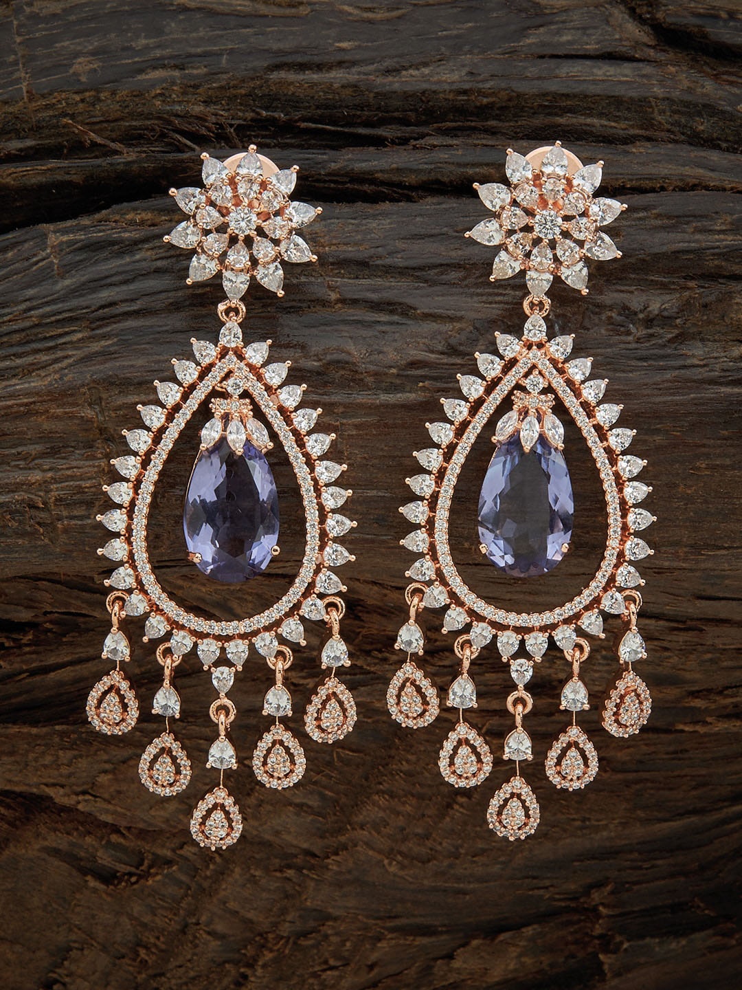 Kushal's Fashion Jewellery Lavender & Rose-Gold Plated Teardrop Shaped Drop Earrings
Kushal's Fashion Jewellery Lavender & Rose-Gold Plated Teardrop Shaped Drop Earrings