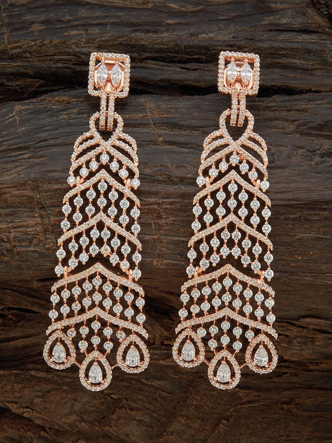 Kushal's Fashion Jewellery Rose Gold Toned & White CZ Stud Rose Gold Plated Drop Earrings
Kushal's Fashion Jewellery Rose Gold Toned & White CZ Stud Rose Gold Plated Drop Earrings
