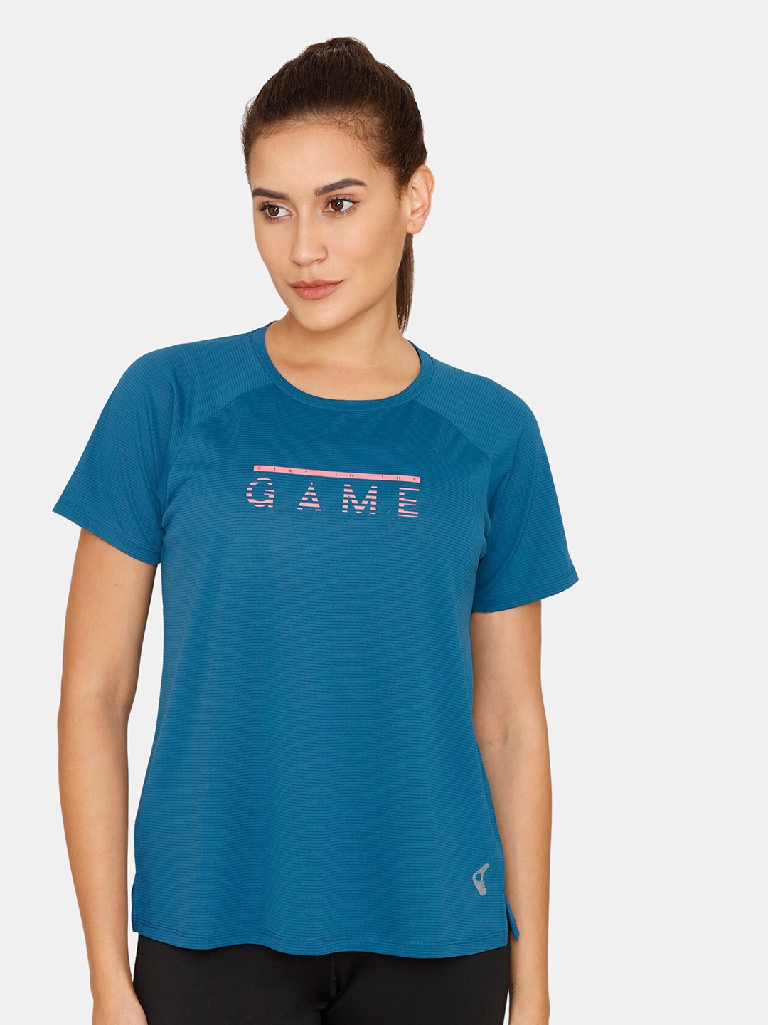 Zelocity by Zivame Women Blue Typography Printed Top