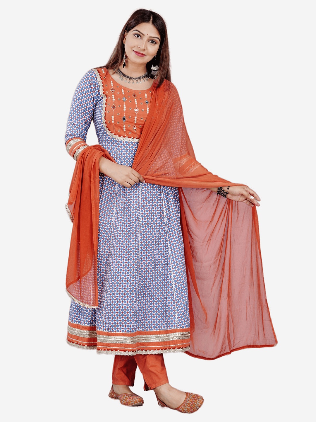 HIGHLIGHT FASHION EXPORT Women Blue Printed Gotta Patti Kurta with Trousers & With Dupatta
HIGHLIGHT FASHION EXPORT Women Blue Printed Gotta Patti Kurta with Trousers & With Dupatta