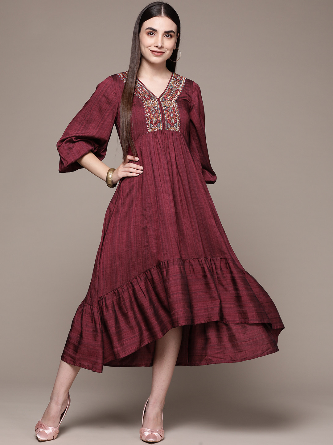 aarke Ritu Kumar Women Red & Multicoloured Ethnic Motifs Embroidered Maxi Dress
aarke Ritu Kumar Women Red & Multicoloured Ethnic Motifs Embroidered Maxi Dress
