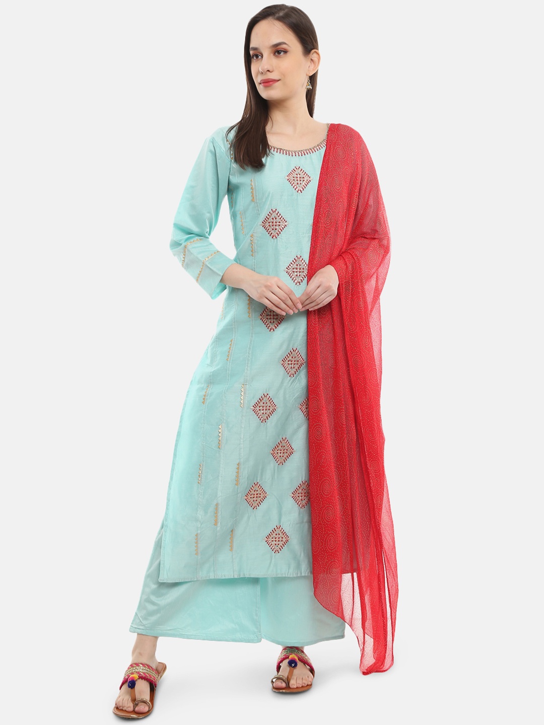 V-Mart Women Blue Ethnic Motifs Embroidered Beads and Stones Kurta with Palazzos & Dupatta
V-Mart Women Blue Ethnic Motifs Embroidered Beads and Stones Kurta with Palazzos & Dupatta