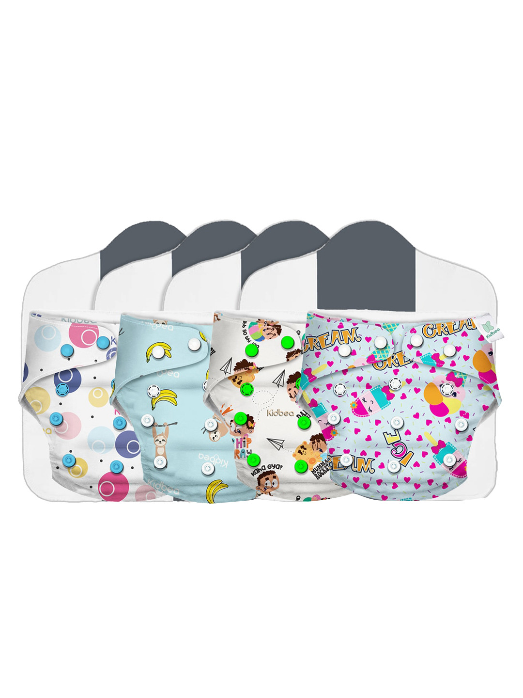 Kidbea Kids Set of 4 Assorted Adjustable Reusable Cloth Diaper with Quick Dry Pad
Kidbea Kids Set of 4 Assorted Adjustable Reusable Cloth Diaper with Quick Dry Pad