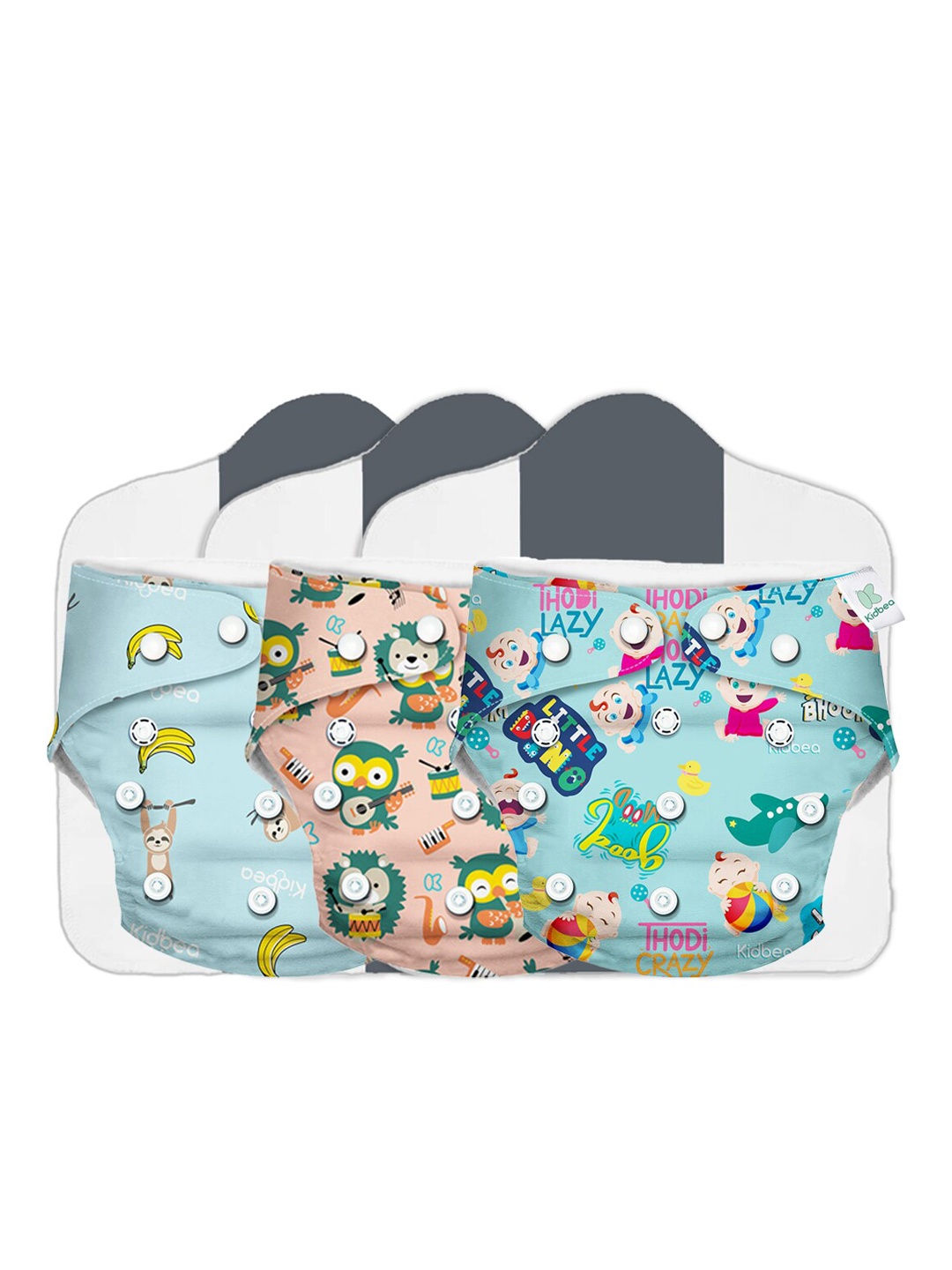 Kidbea Kids Set of 3 Multicoloured Adjustable Reusable Cloth Diaper with Quick Dry Pad, Multi
Kidbea Kids Set of 3 Multicoloured Adjustable Reusable Cloth Diaper with Quick Dry Pad, Multi