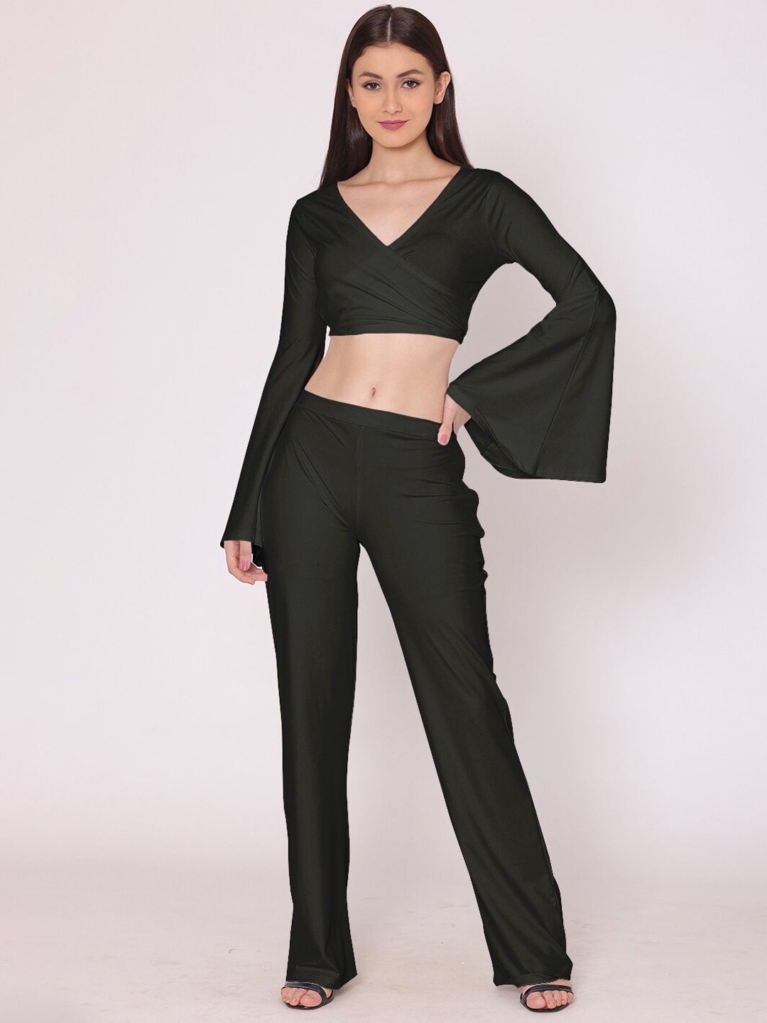HERE&NOW Women Black Solid Co-Ords