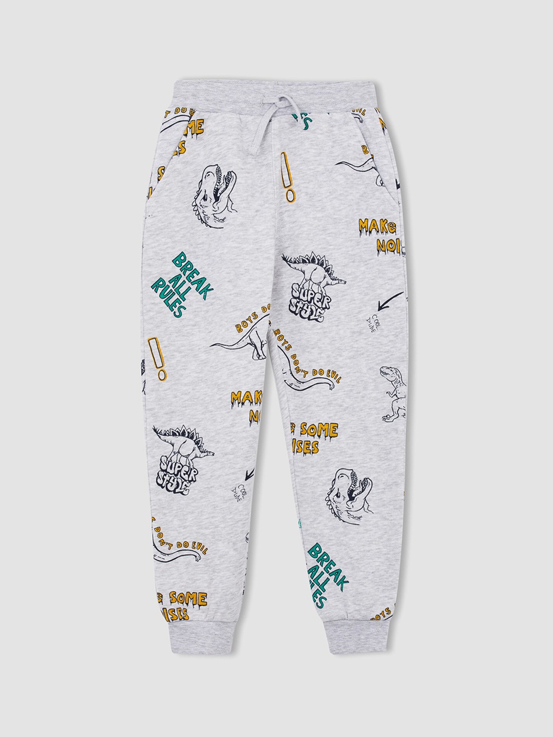 DeFacto Boys Grey Printed Joggers Trousers
