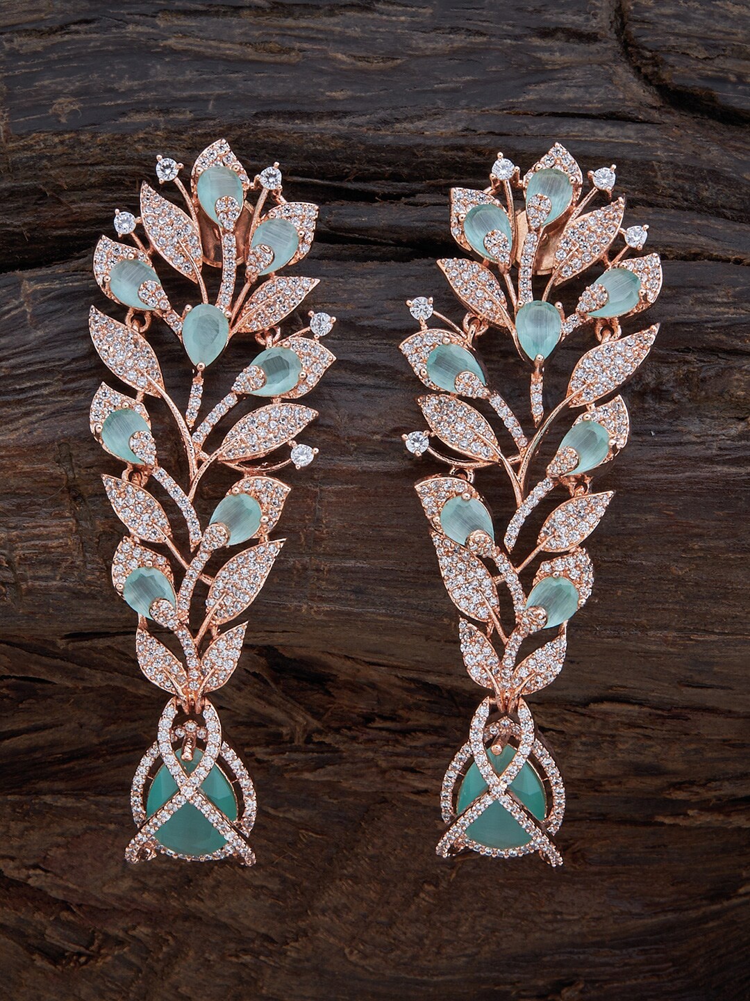Kushal's Fashion Jewellery Sea Green & White Leaf Shaped Cubic Zirconia Drop Earrings
Kushal's Fashion Jewellery Sea Green & White Leaf Shaped Cubic Zirconia Drop Earrings