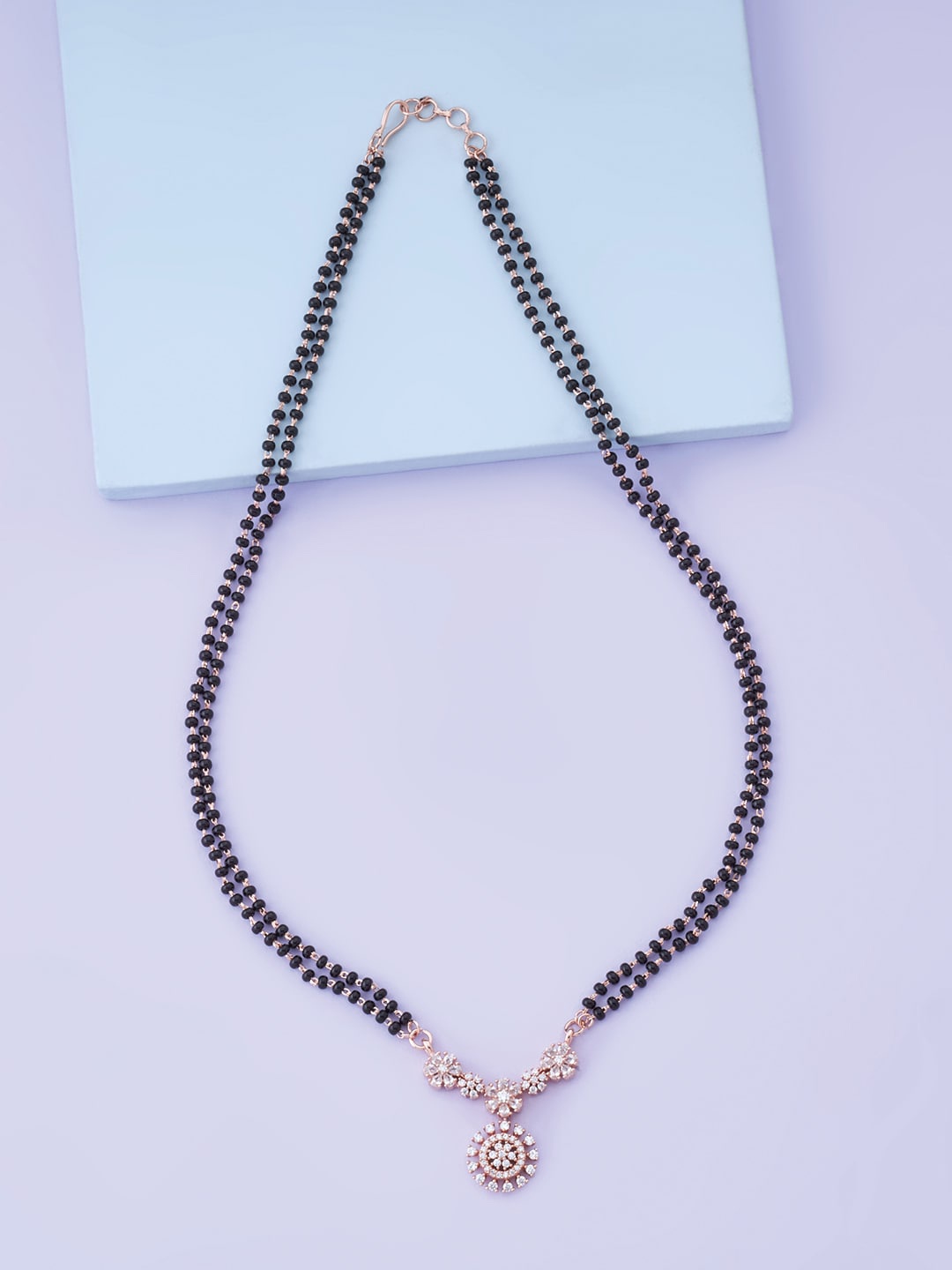 Kushal's Fashion Jewellery Rose Gold-Plated Rose CZ Studded & Pearl Beaded Mangalsutra
Kushal's Fashion Jewellery Rose Gold-Plated Rose CZ Studded & Pearl Beaded Mangalsutra