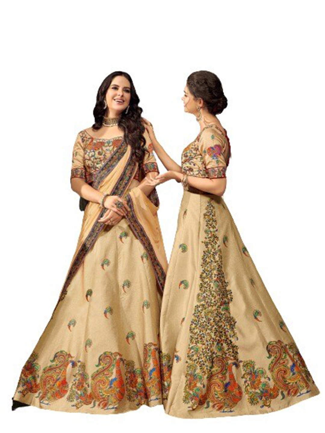 SAPTRANGI Camel Brown & Orange Embroidered Thread Work Semi-Stitched Lehenga & Unstitched Blouse With
SAPTRANGI Camel Brown & Orange Embroidered Thread Work Semi-Stitched Lehenga & Unstitched Blouse With