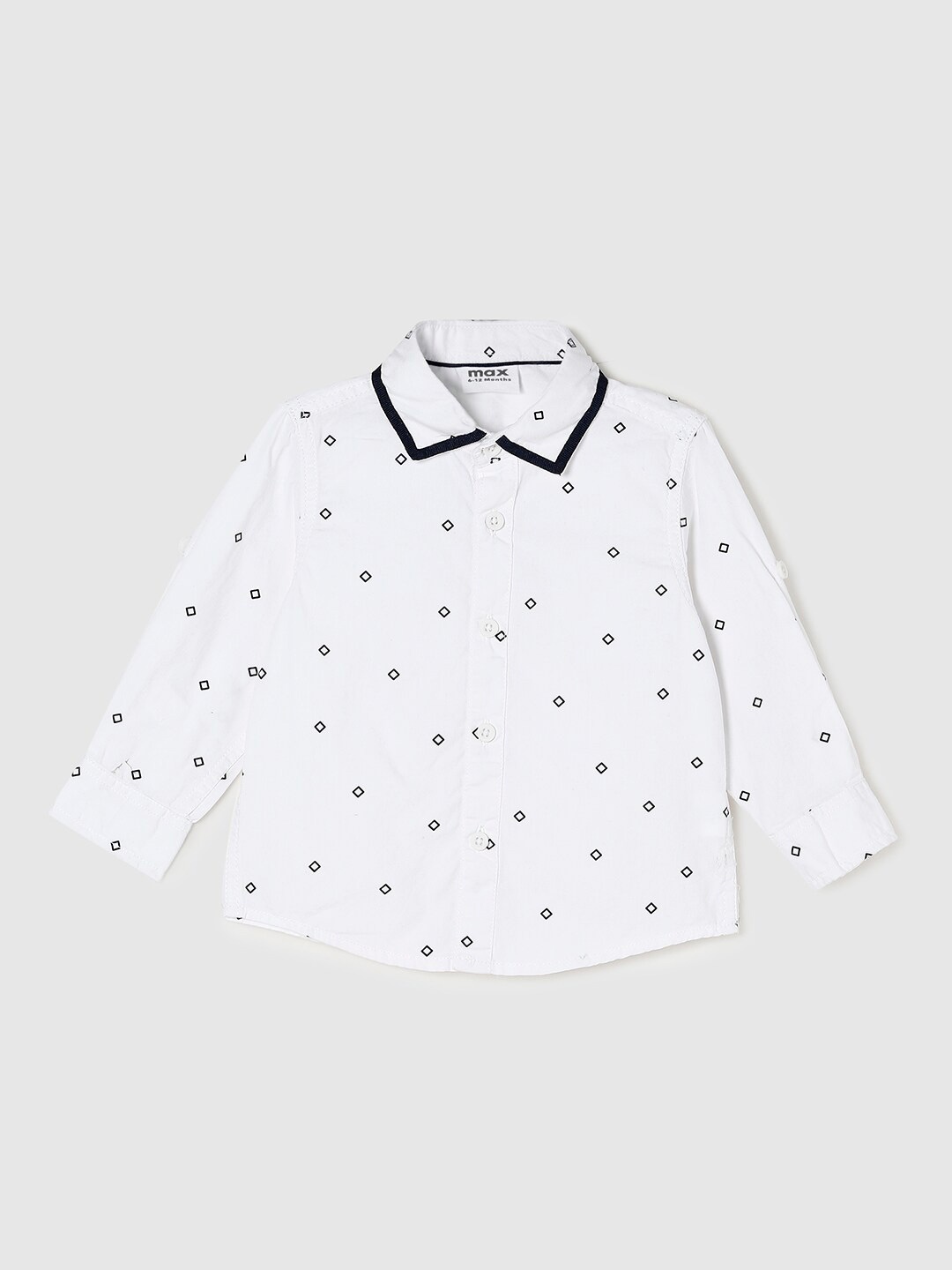 max Boys White Printed Casual Shirt