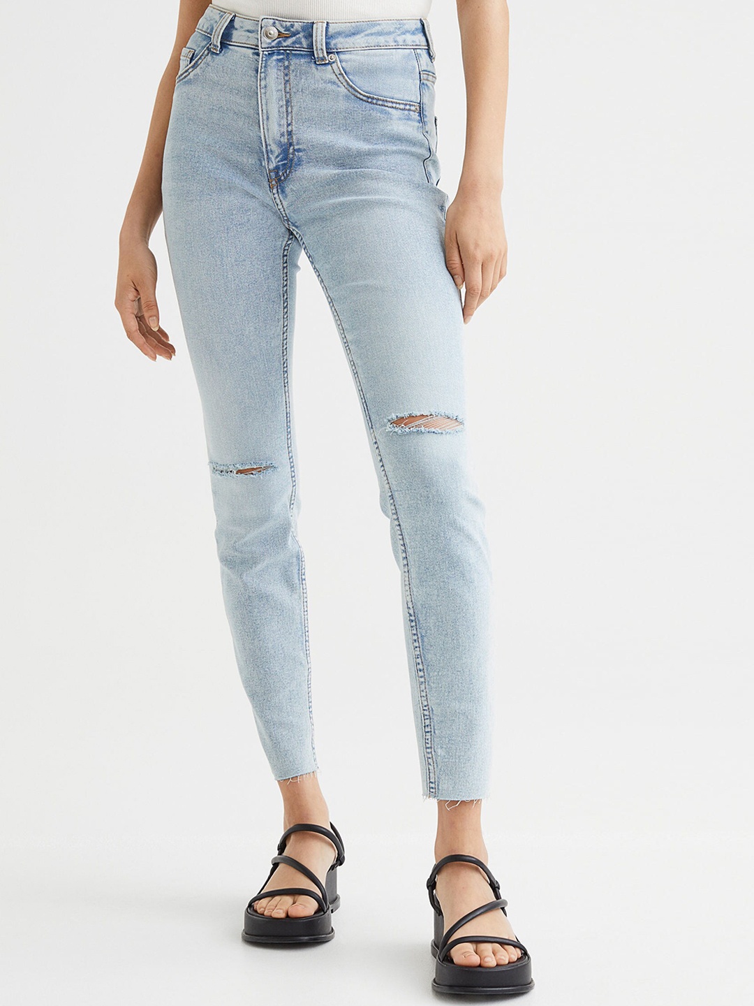H&M Women Blue Skinny High Jeans
