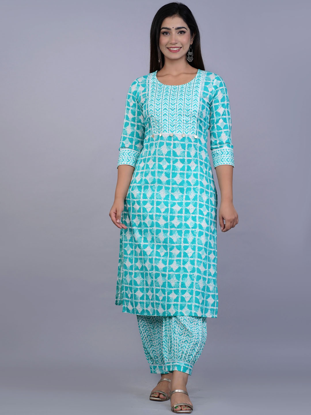 KALINI Women Sea Green Printed Sequinned Pure Cotton Kurta with Pyjamas & With Dupatta
KALINI Women Sea Green Printed Sequinned Pure Cotton Kurta with Pyjamas & With Dupatta