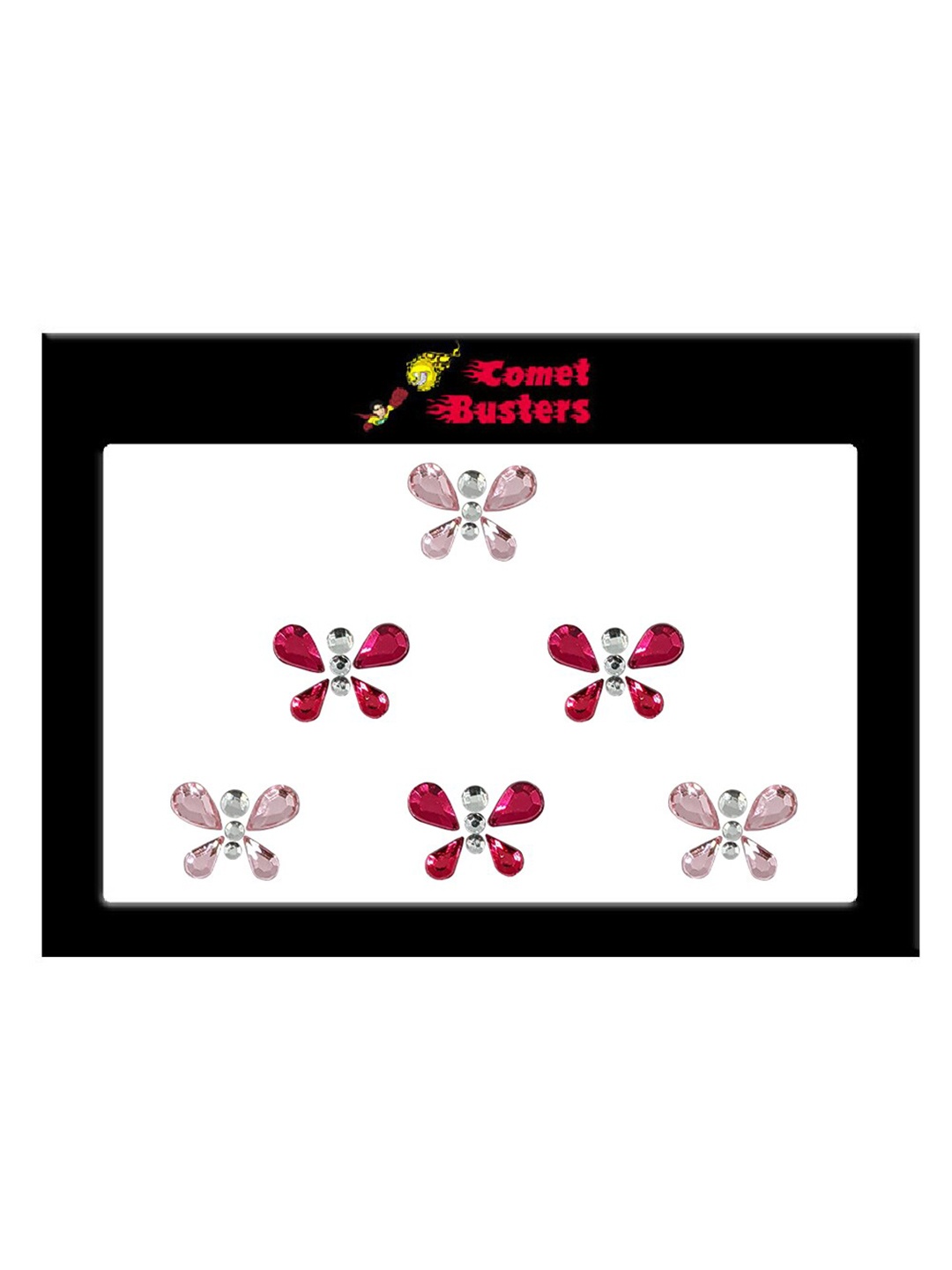 Comet Busters 6 Pcs Embellished Reusable Butterfly-Shaped Bindis - Pink & Magenta
Comet Busters 6 Pcs Embellished Reusable Butterfly-Shaped Bindis - Pink & Magenta