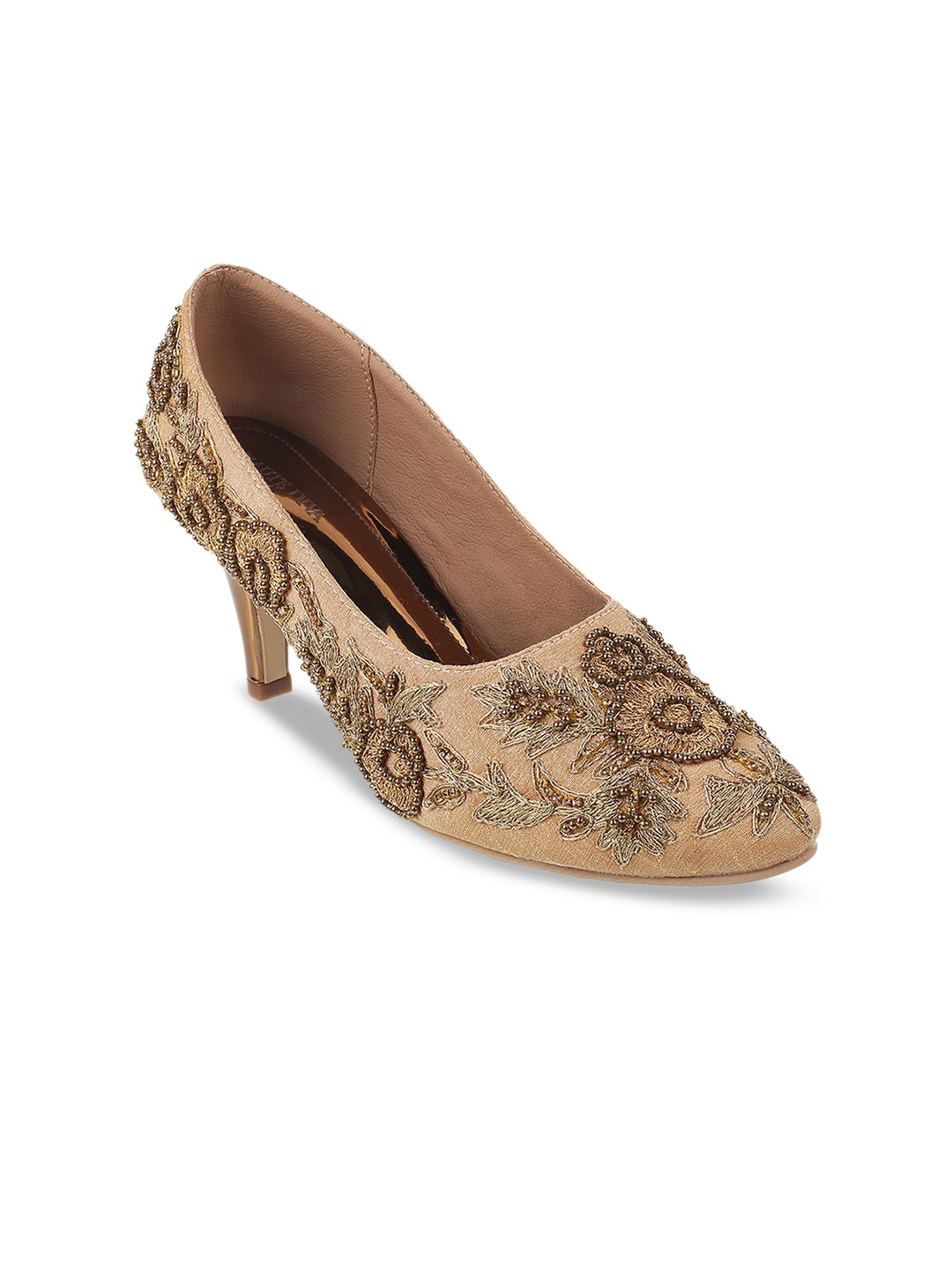 Mochi Women Gold-Toned Pumps