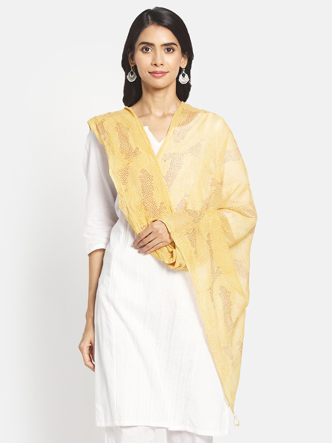 Fabindia FabBasic Yellow & Red Ethnic Motifs Printed Pure Cotton Block Print Dupatta
Fabindia FabBasic Yellow & Red Ethnic Motifs Printed Pure Cotton Block Print Dupatta