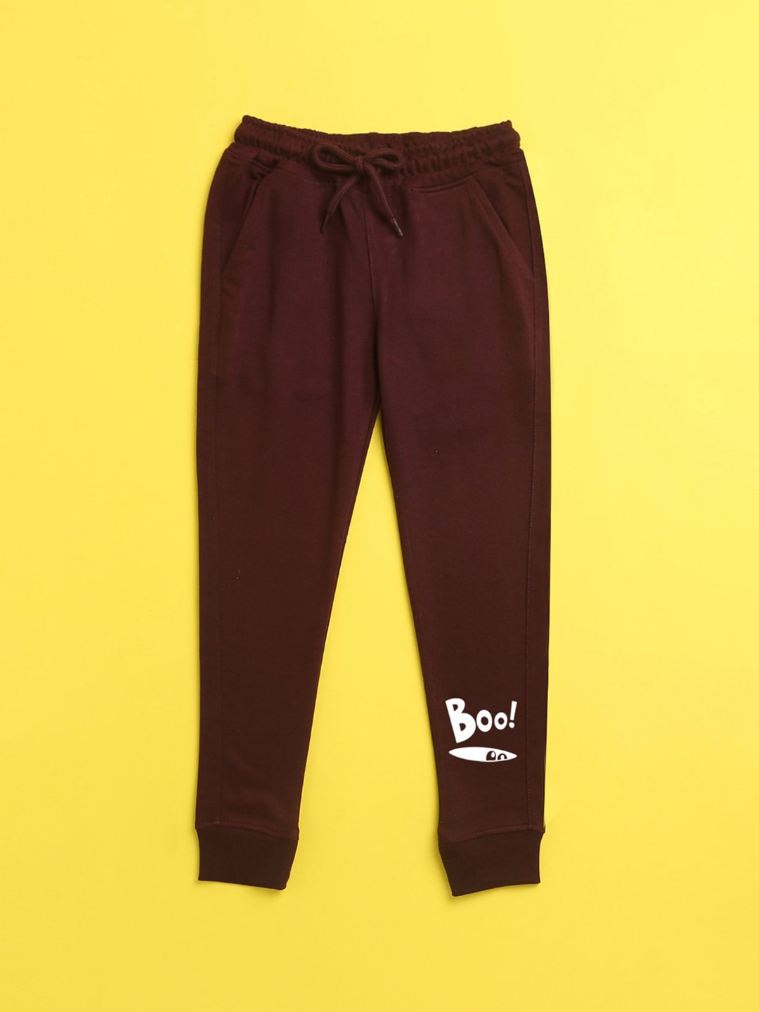 NUSYL Kids Burgundy Solid Joggers