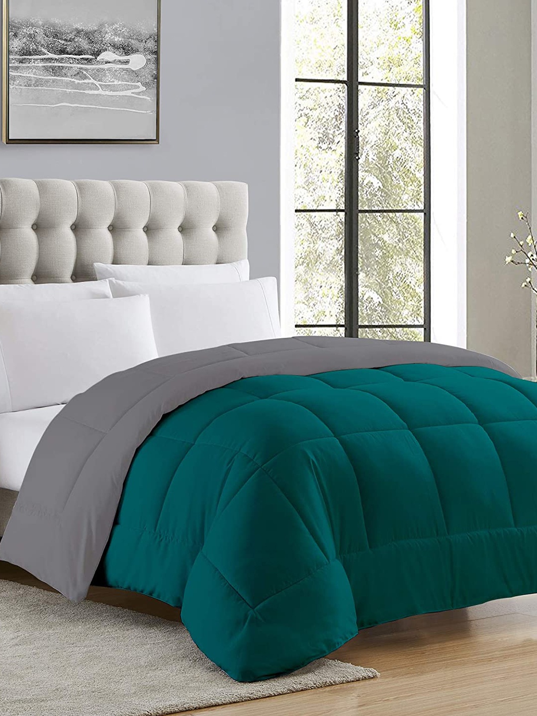 CURIOUS LIFESTYLE Teal & Grey Microfiber Reversible Heavy Winter Double Bed Comforter
CURIOUS LIFESTYLE Teal & Grey Microfiber Reversible Heavy Winter Double Bed Comforter
