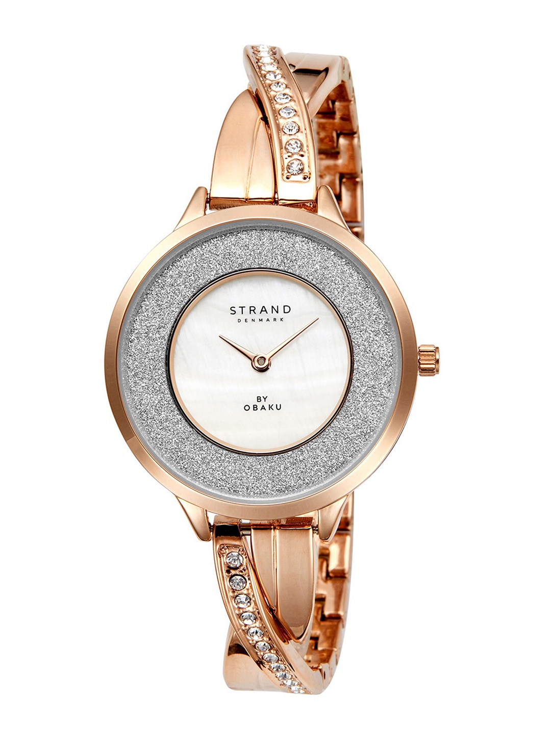 STRAND BY OBAKU Women White Brass Dial & Rose Gold Toned Embellished Watch S730LXFWSV
STRAND BY OBAKU Women White Brass Dial & Rose Gold Toned Embellished Watch S730LXFWSV