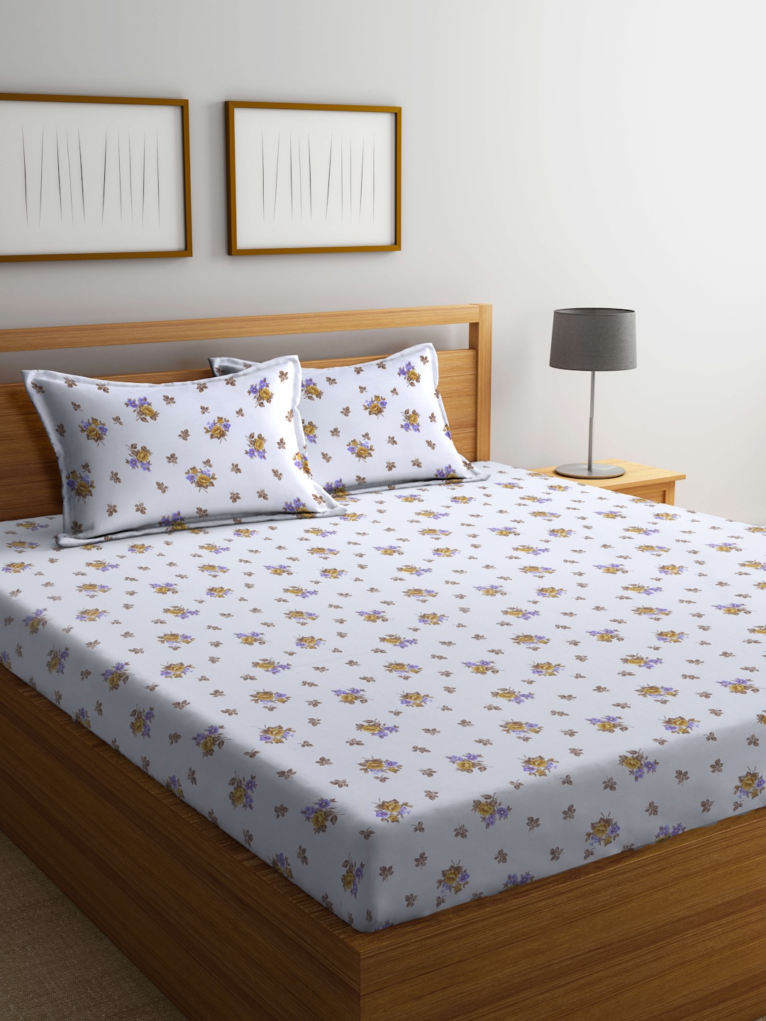 BOMBAY DYEING Off White & Mustard Floral Cotton 160 TC King Bedsheet with 2 Pillow Covers
BOMBAY DYEING Off White & Mustard Floral Cotton 160 TC King Bedsheet with 2 Pillow Covers