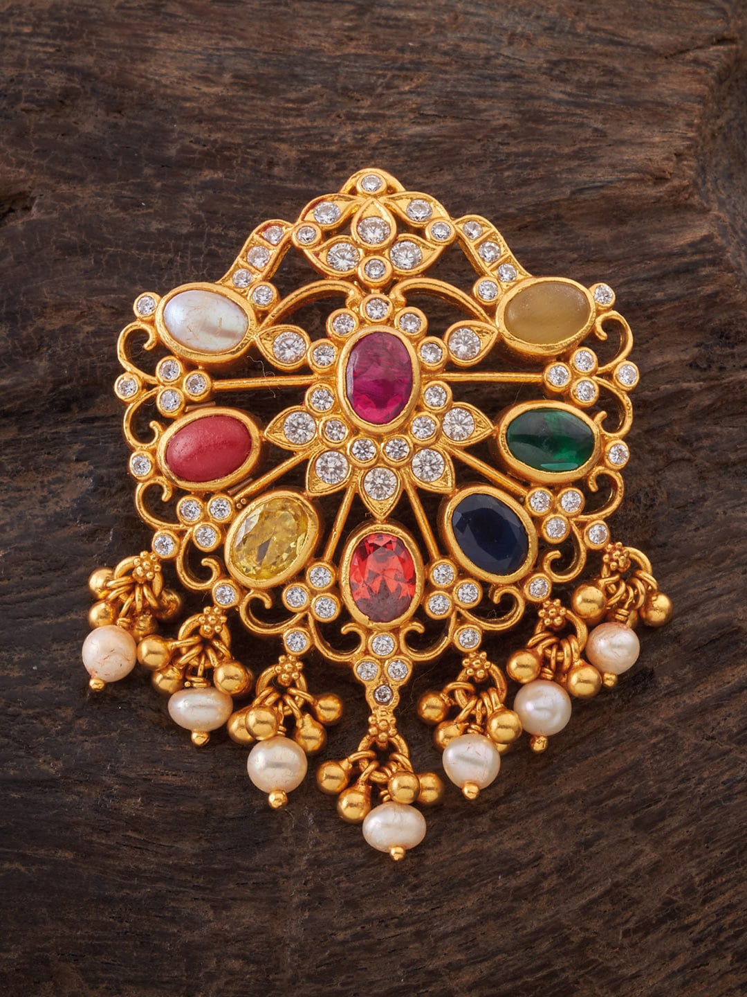 Kushal's Fashion Jewellery Gold-Plated 92.5 Sterling Silver Spinal Stone Studded Pendant
Kushal's Fashion Jewellery Gold-Plated 92.5 Sterling Silver Spinal Stone Studded Pendant