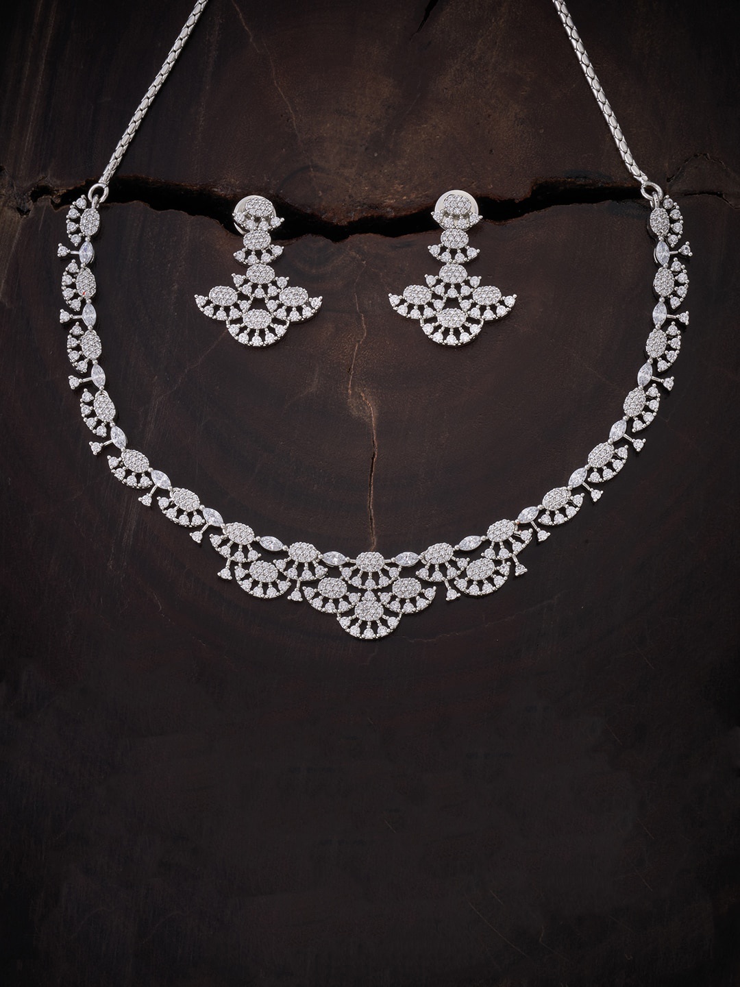 Kushal's Fashion Jewellery Rhodium-Plated Silver-Toned & White CZ-Studded Jewellery Set
Kushal's Fashion Jewellery Rhodium-Plated Silver-Toned & White CZ-Studded Jewellery Set