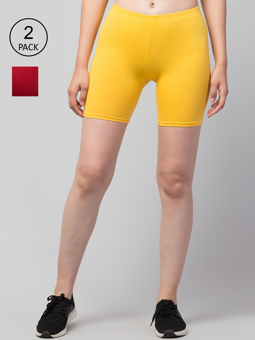 Apraa & Parma Women Pack of 2 Yellow & Maroon Slim Fit Pure Cotton Cycling Sports Shorts
Apraa & Parma Women Pack of 2 Yellow & Maroon Slim Fit Pure Cotton Cycling Sports Shorts