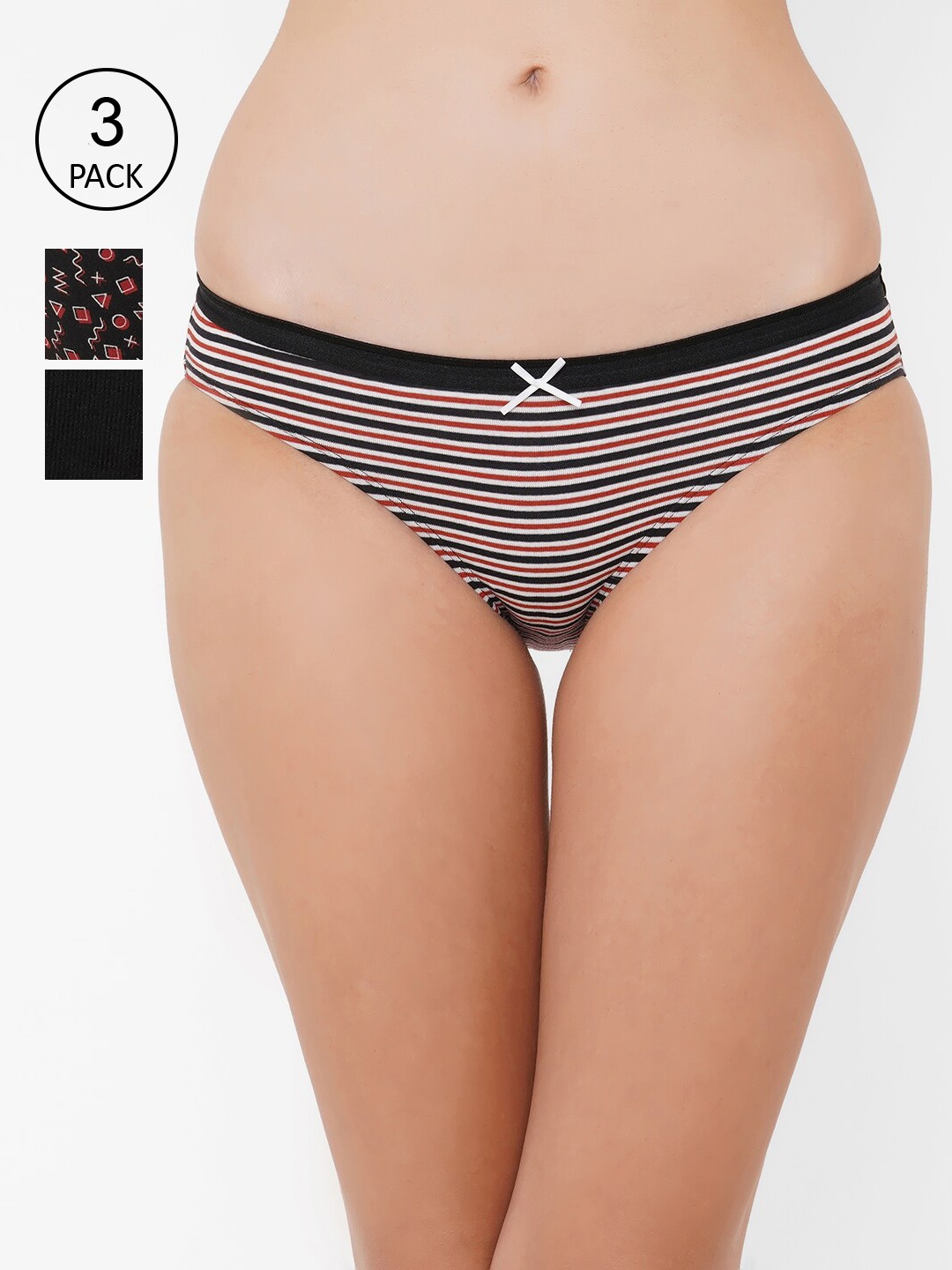 SOIE (Pack of 3) Mid Rise Medium Coverage Solid and Printed Cotton Stretch Brief, Black
SOIE (Pack of 3) Mid Rise Medium Coverage Solid and Printed Cotton Stretch Brief, Black