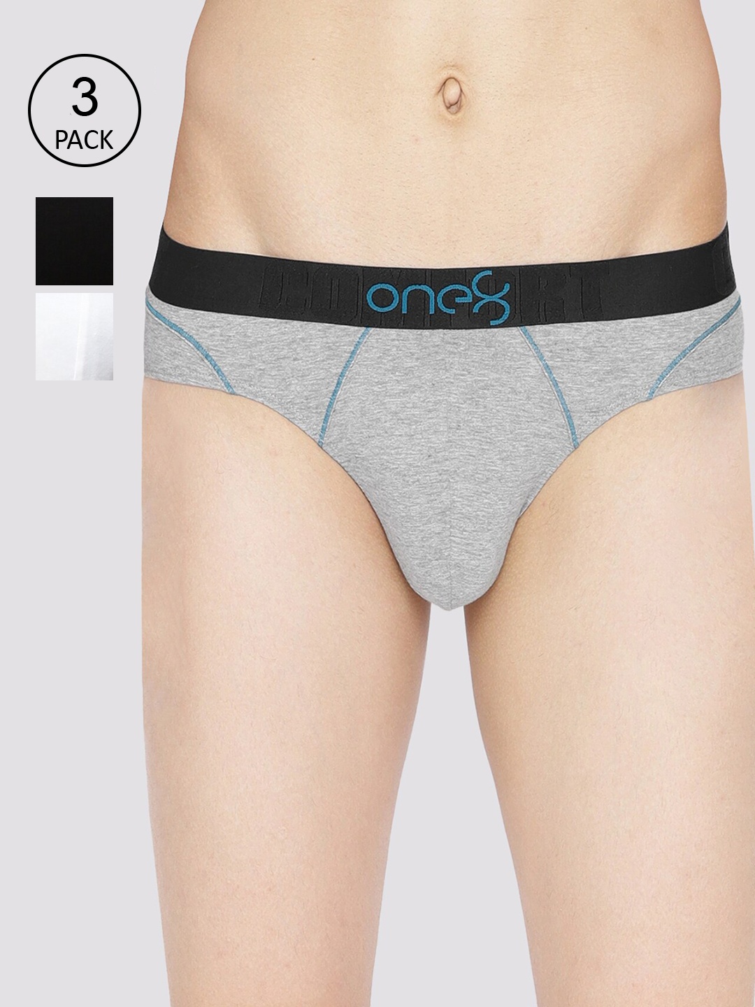 one8 by Virat Kohli Men Pack Of 3 Solid Basic Briefs 103-PO3-WHITE/GREY MEL/BLACK-WHITE
one8 by Virat Kohli Men Pack Of 3 Solid Basic Briefs 103-PO3-WHITE/GREY MEL/BLACK-WHITE