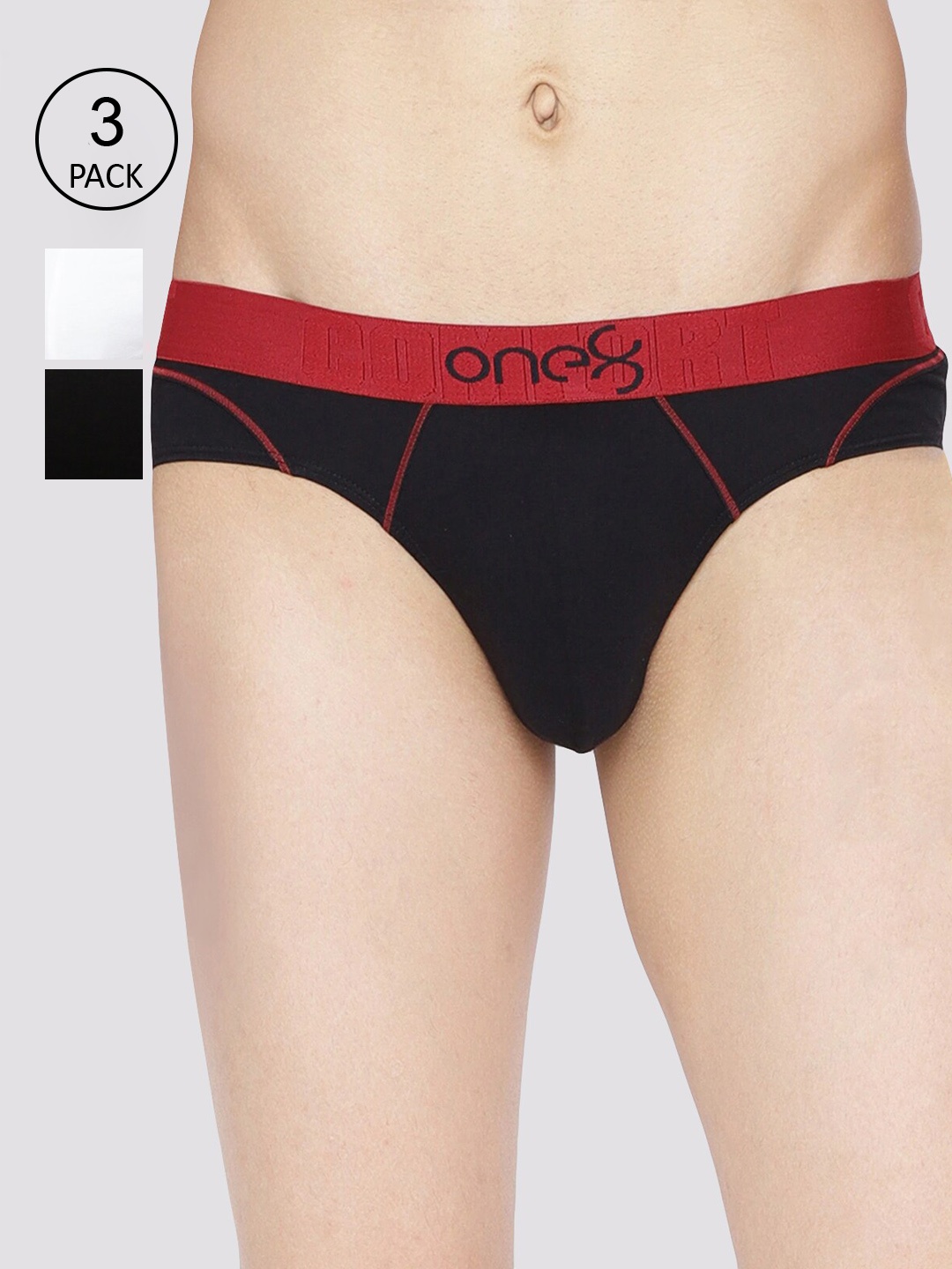 one8 by Virat Kohli Men Pack Of 3 Black & White Solid Anti Bacterial Basic Briefs 103-PO3
one8 by Virat Kohli Men Pack Of 3 Black & White Solid Anti Bacterial Basic Briefs 103-PO3