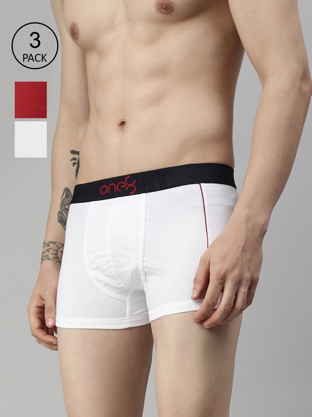 one8 by Virat Kohli one8 by Virat Kohli Men Pack Of 3 Solid Pure Cotton Trunks Number of Pack Present in IMAGE: 3 Number of Pack Present in VAN: 3 Number of Pack Present in DD: 3, Maroon
one8 by Virat Kohli one8 by Virat Kohli Men Pack Of 3 Solid Pure Cotton Trunks Number of Pack Present in IMAGE: 3 Number of Pack Present in VAN: 3 Number of Pack Present in DD: 3, Maroon