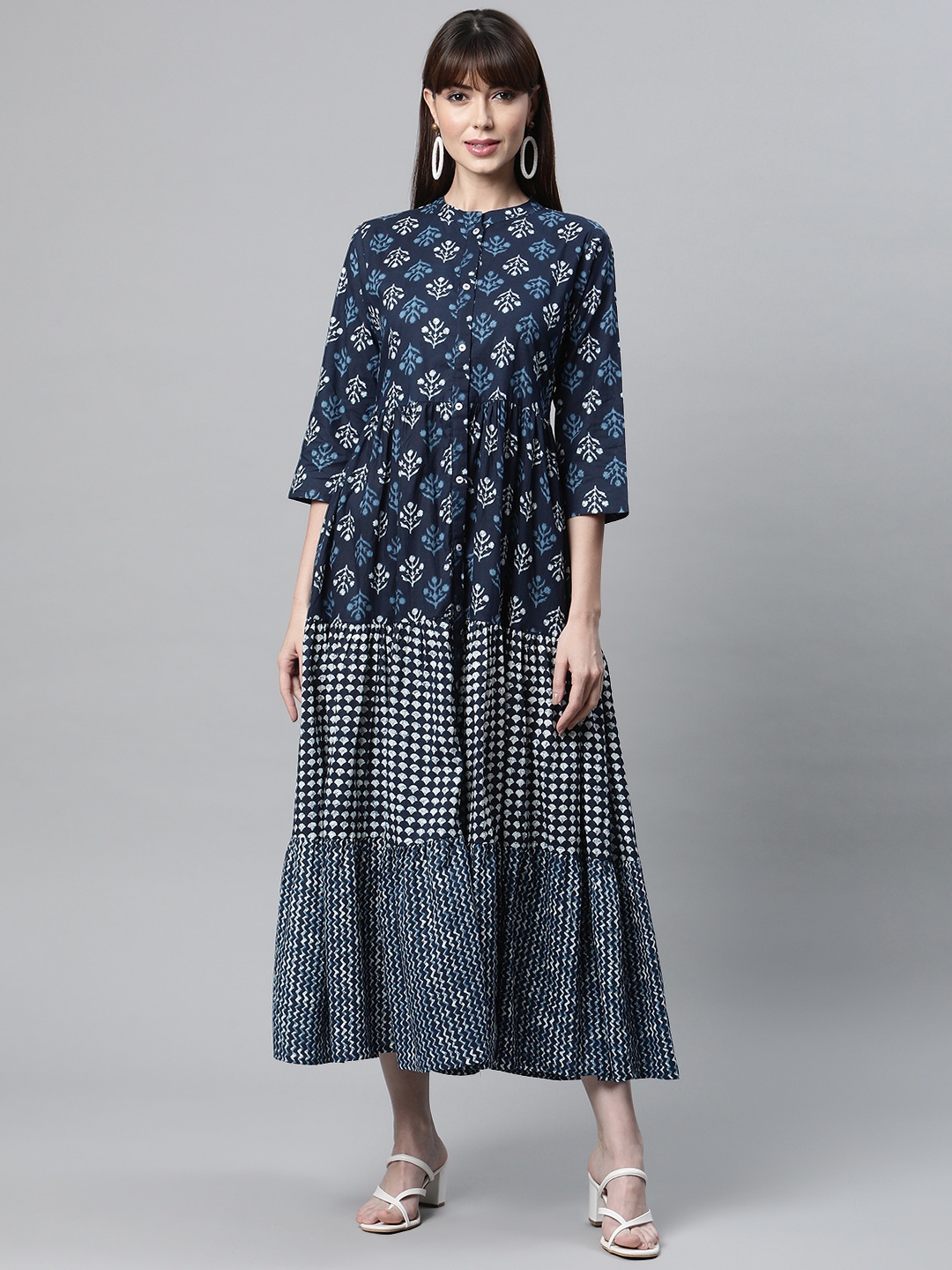 Readiprint Fashions Navy Blue Floral Maxi Dress
