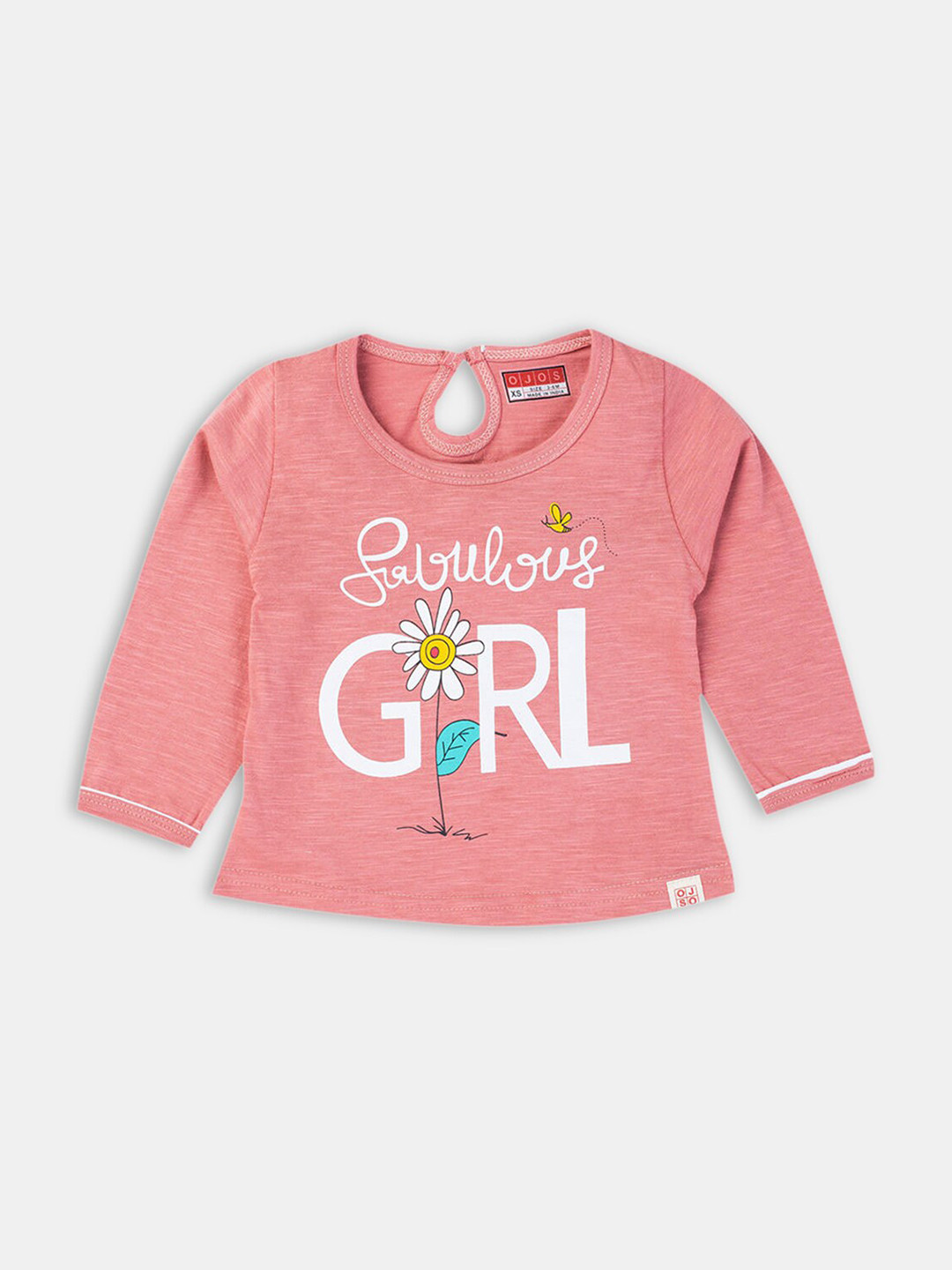 Hopscotch Girls Pink Typography Printed Pure Cotton T-shirt
Hopscotch Girls Pink Typography Printed Pure Cotton T-shirt