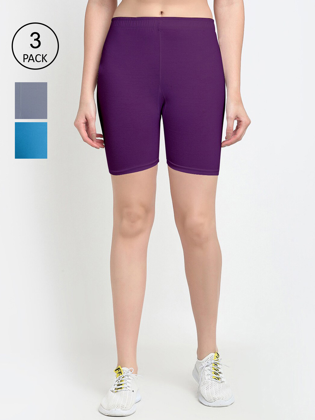 GRACIT Women Pack Of 3 Cycling Sports Shorts, Grey
GRACIT Women Pack Of 3 Cycling Sports Shorts, Grey