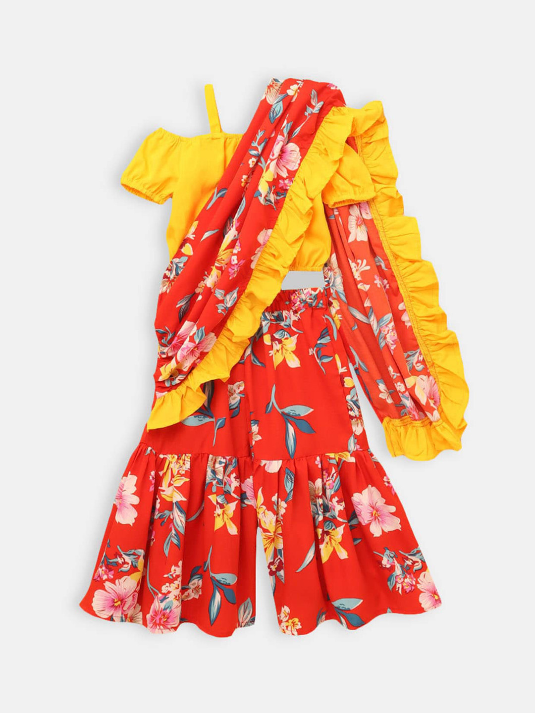 Hopscotch Girls Red Floral Pure Cotton Floral Printed Top with Sharara & With Dupatta
Hopscotch Girls Red Floral Pure Cotton Floral Printed Top with Sharara & With Dupatta