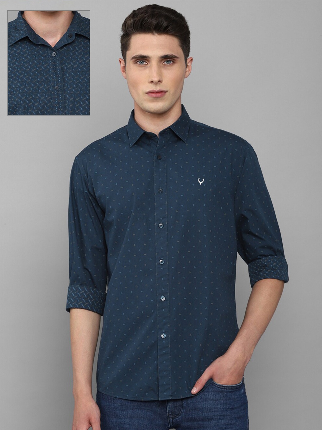 Allen Solly Men Blue Micro Ditsy Printed Reversible Slim Fit Pure Cotton Casual Shirt
Allen Solly Men Blue Micro Ditsy Printed Reversible Slim Fit Pure Cotton Casual Shirt