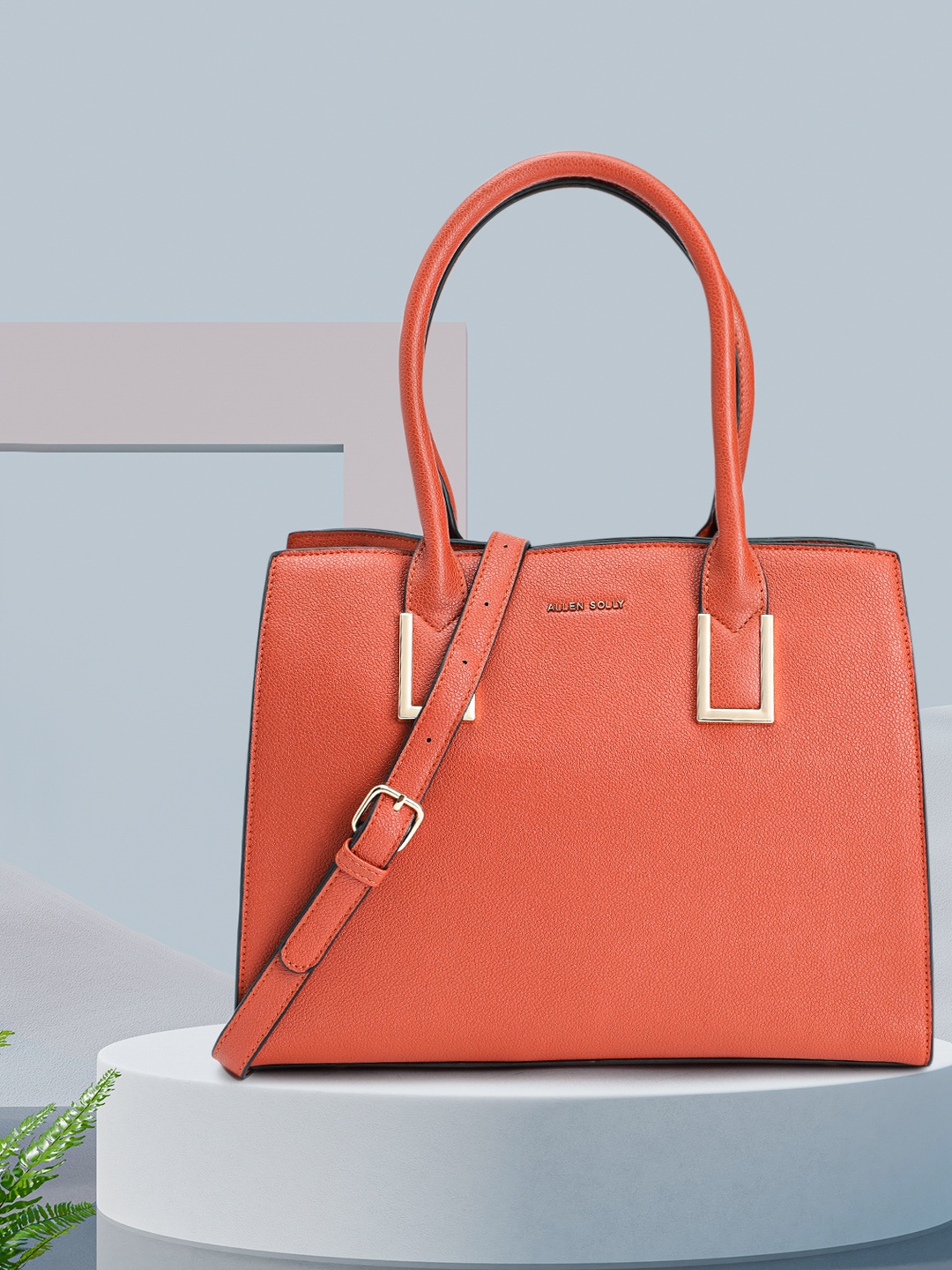 Allen Solly Structured Shoulder Bag, Rust
