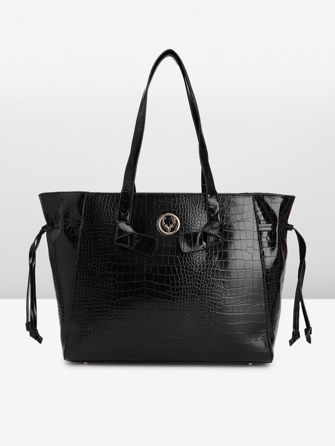 Allen Solly Textured Shoulder Bag, Black