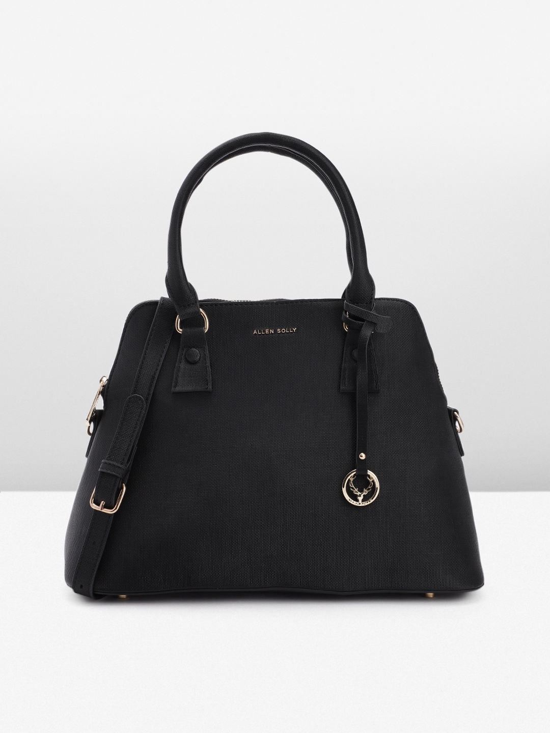 Allen Solly Textured PU Structured Handheld Bag with Brand Logo Tasselled Detail, Black
Allen Solly Textured PU Structured Handheld Bag with Brand Logo Tasselled Detail, Black