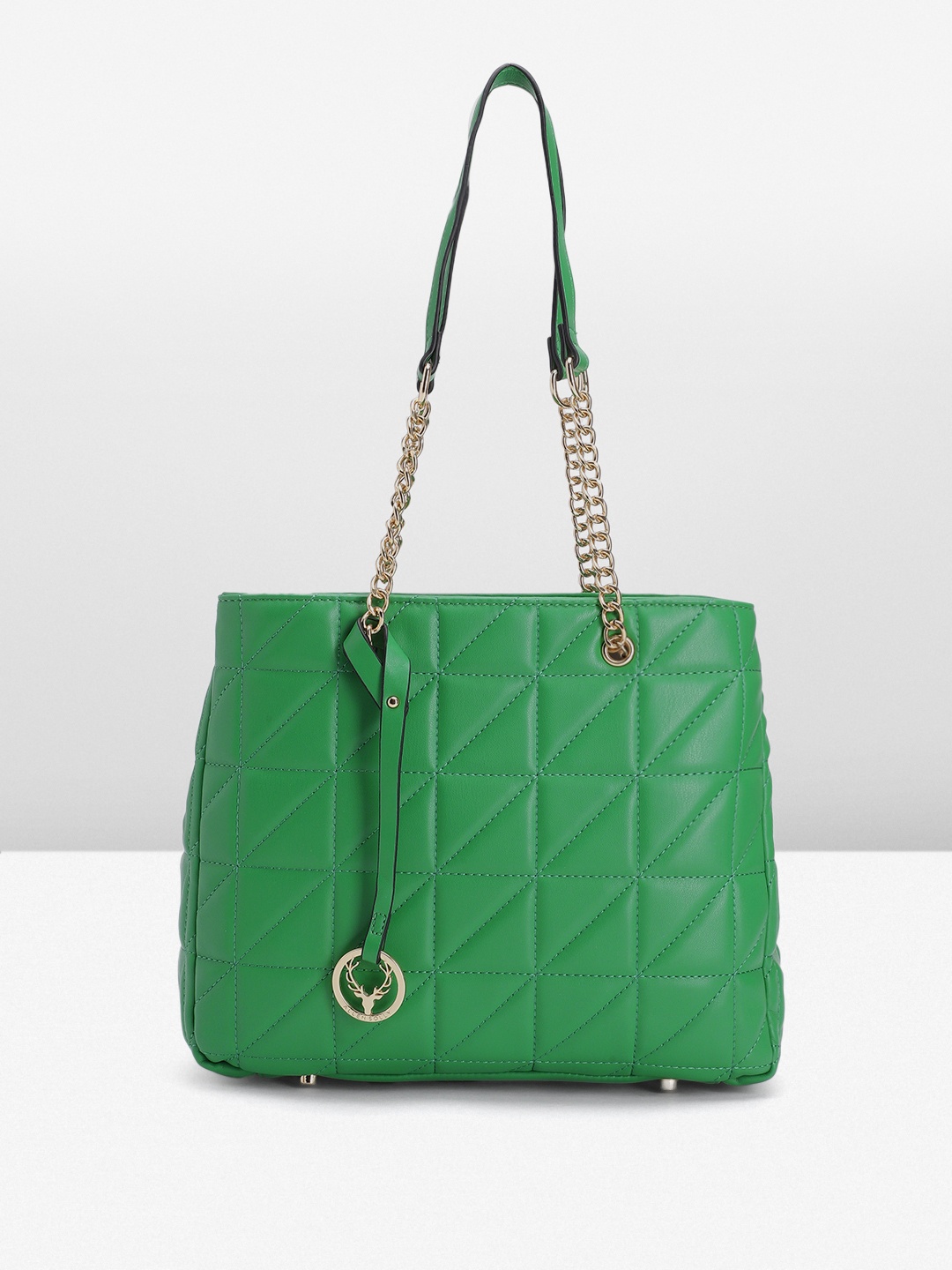 Allen Solly Solid PU Structured Shoulder Bag with Quilted & Brand Logo Tasselled Detail, Green
Allen Solly Solid PU Structured Shoulder Bag with Quilted & Brand Logo Tasselled Detail, Green
