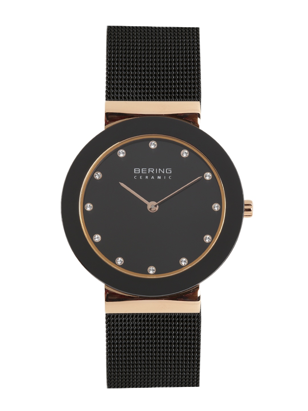 BERING Women Black Ceramic Sapphire Crystal Analogue Watch 11435-166