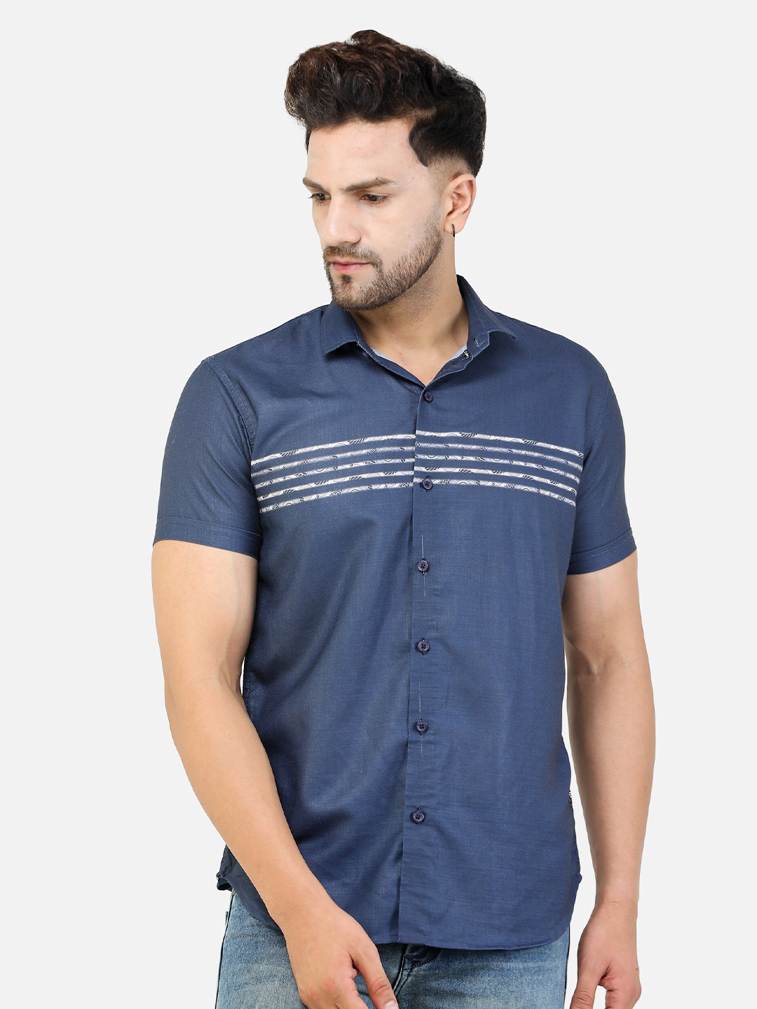 COLVYNHARRIS JEANS Men Navy Blue Cotton Slim Fit Horizontal Stripes Striped Casual Shirt
COLVYNHARRIS JEANS Men Navy Blue Cotton Slim Fit Horizontal Stripes Striped Casual Shirt