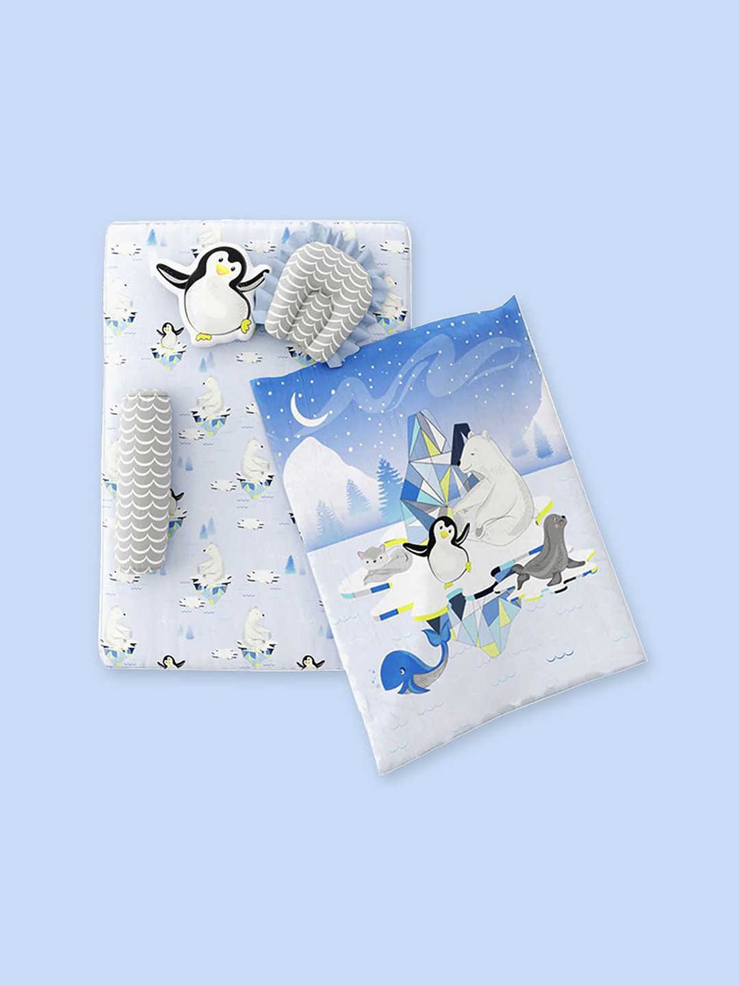 Fancy Fluff Infants 6 Piece Blue -Colored & Grey Printed Organic Cotton Baby Bed Set
Fancy Fluff Infants 6 Piece Blue -Colored & Grey Printed Organic Cotton Baby Bed Set