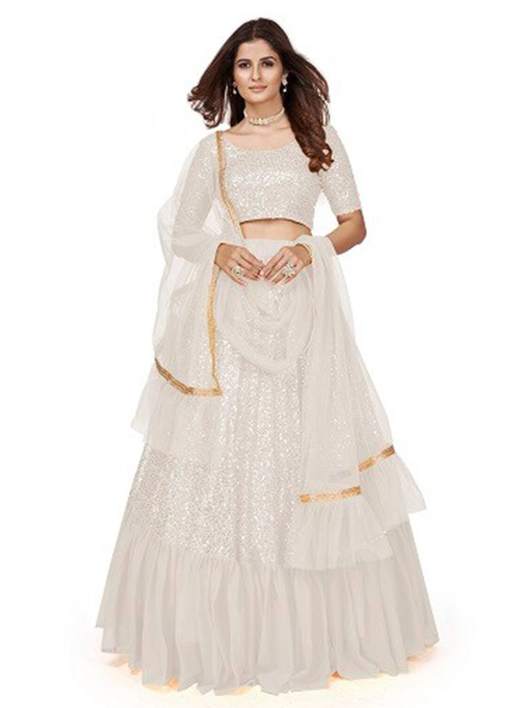ODETTE White & Gold-Toned Embellished Semi-Stitched Lehenga & Unstitched Blouse With Dupatta
ODETTE White & Gold-Toned Embellished Semi-Stitched Lehenga & Unstitched Blouse With Dupatta