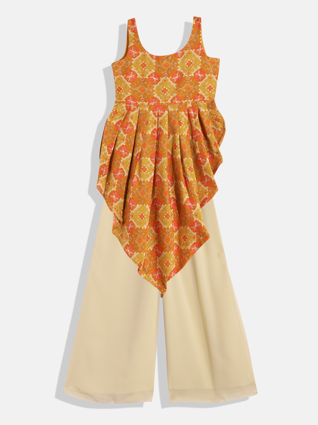 Ethnovog Girls Multicoloured Ethnic Motifs Printed Pleated Kurta with Palazzos, Multi
Ethnovog Girls Multicoloured Ethnic Motifs Printed Pleated Kurta with Palazzos, Multi