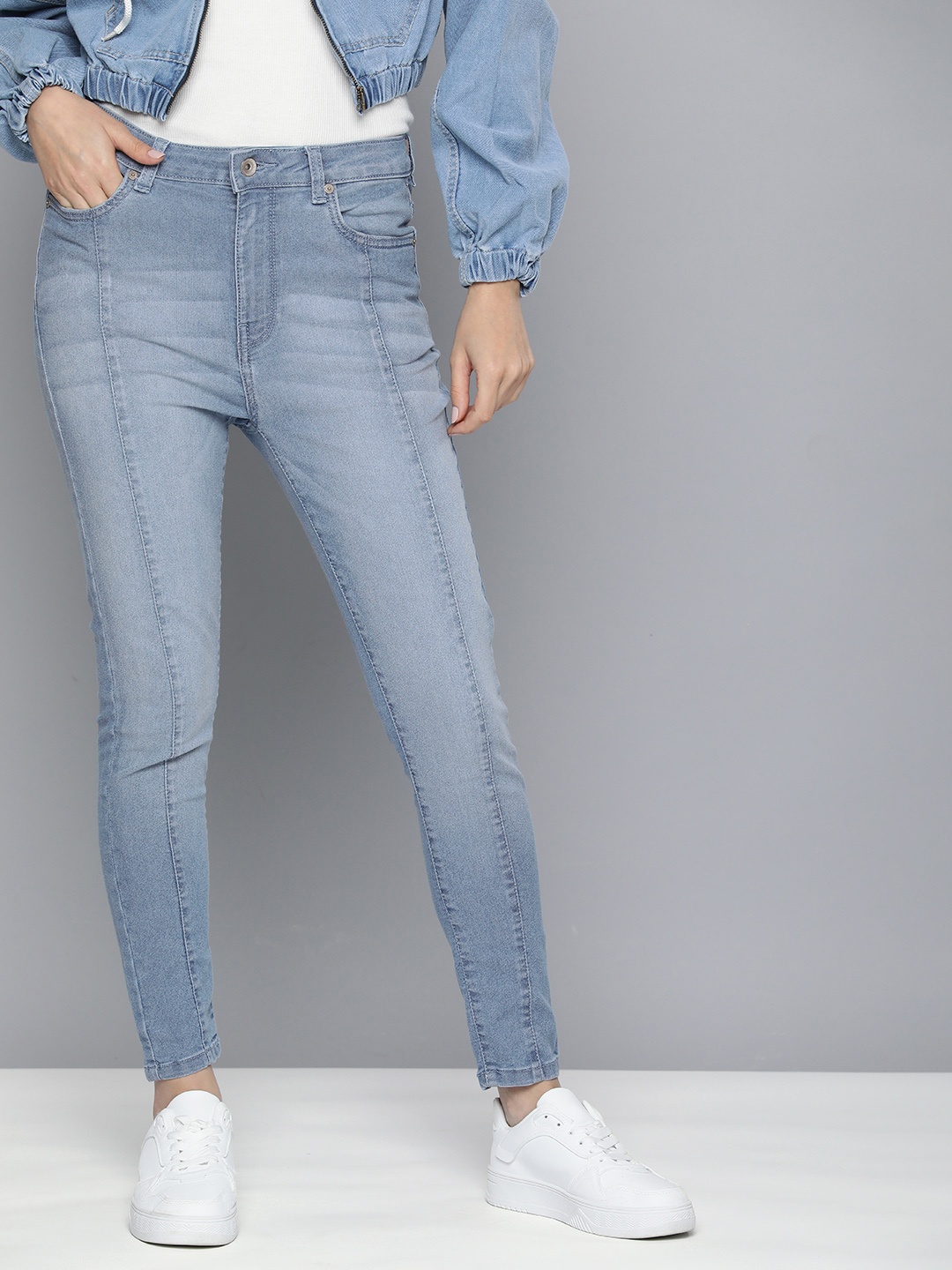 Flying Machine Women Veronica High Rise Light Fade Stretchable Jeans, Blue
