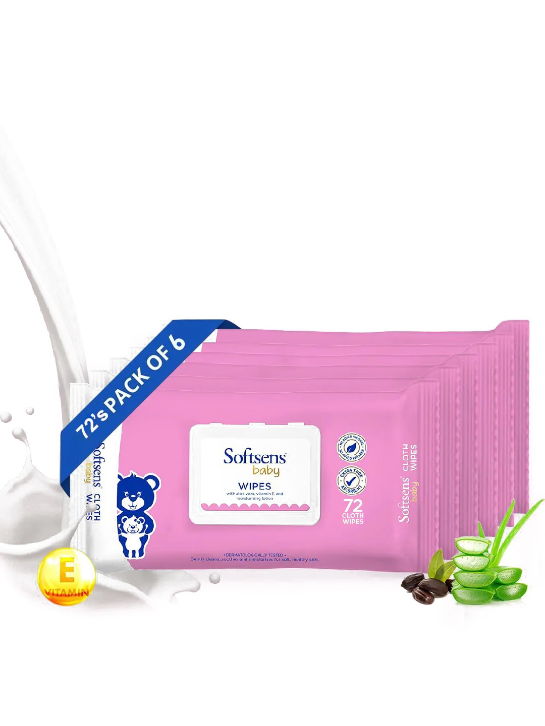 Softsens Baby Set of 6 Gentle Cloth Wipes for Baby Skin with Aloe Vera & Vitamin E, Pink
Softsens Baby Set of 6 Gentle Cloth Wipes for Baby Skin with Aloe Vera & Vitamin E, Pink