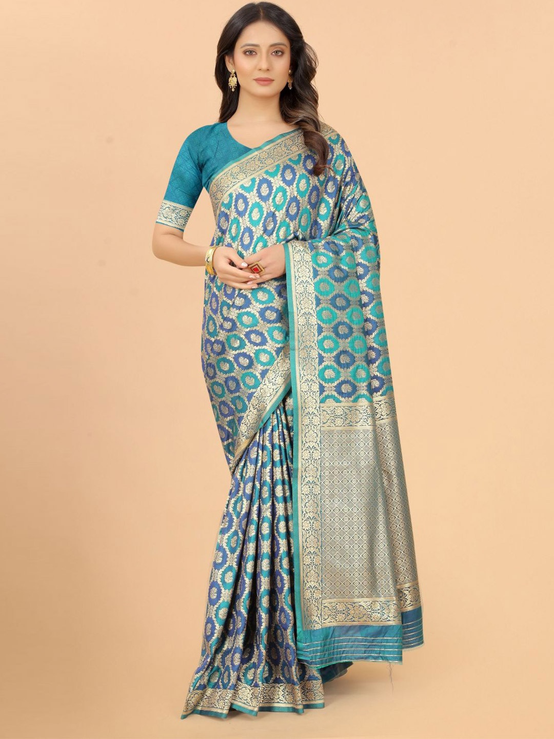 VSaree Blue & Silver-Toned Woven Design Silk Blend Saree With Unstitched Blouse Piece
VSaree Blue & Silver-Toned Woven Design Silk Blend Saree With Unstitched Blouse Piece
