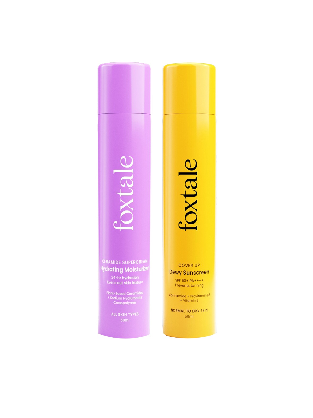 FoxTale Dewy Skin Duo Ceramide Supercream Moisturizer + Dewy Finish Sunscreen, Yellow
FoxTale Dewy Skin Duo Ceramide Supercream Moisturizer + Dewy Finish Sunscreen, Yellow